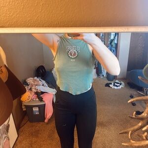 St. Tropez Women's Green Sleeveless Top Buckle